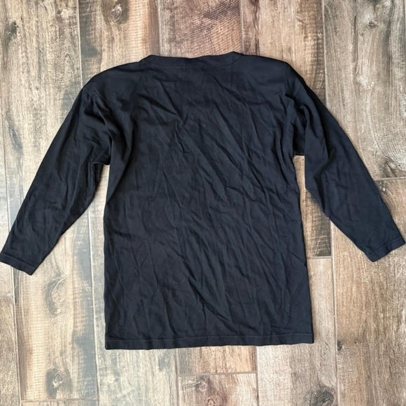 Victoria Jones Vintage Sequin Frosty Snowman Long Sleeve Blouse, Black White, S - Picture 6 of 6